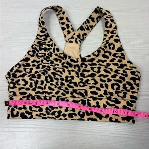 Leopard Print Sports Bra - Black on Tan size XS